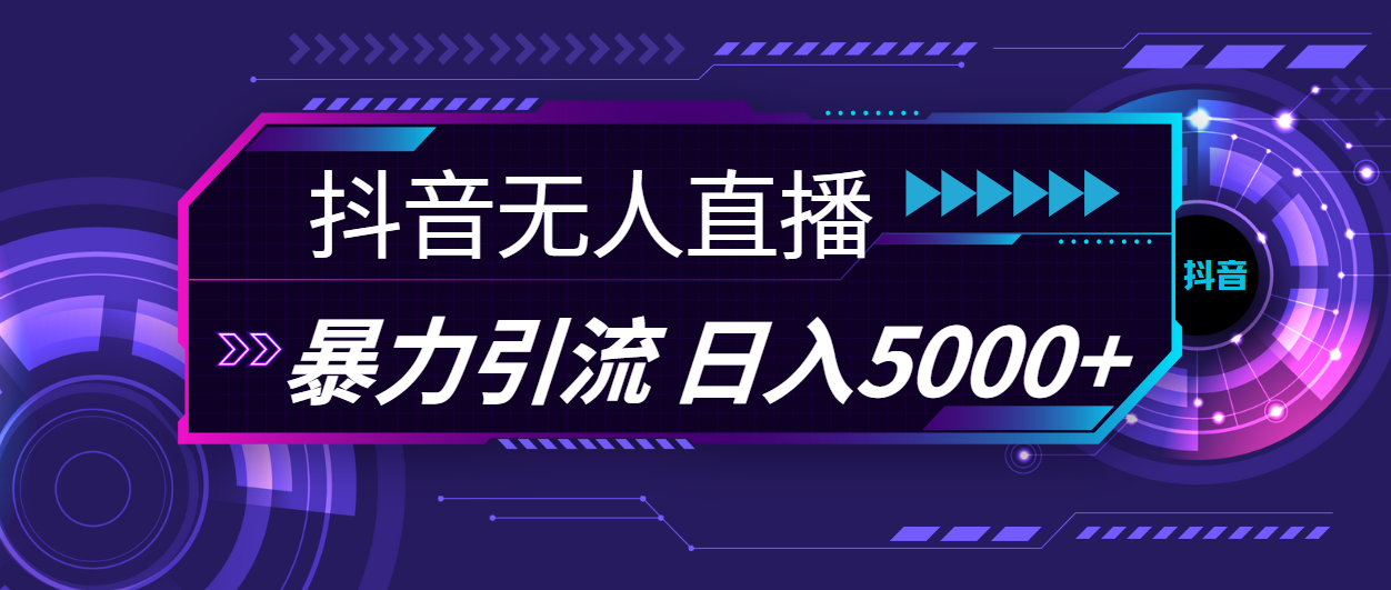 （11709期）抖音无人直播，暴利引流，日入5000+-轻创淘金网