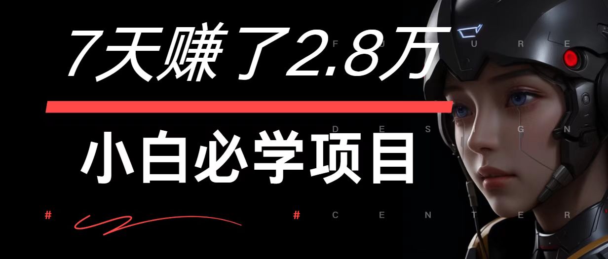 7天赚了2.8万！每单利润最少500+，轻松月入7万+小白有手就行-轻创淘金网